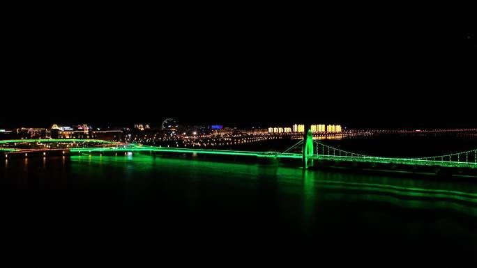 夜晚车流航拍 拉萨市中华文化公园 拉萨