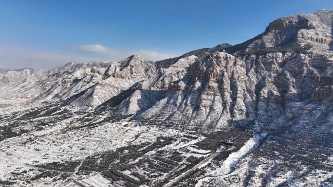 北岳恒山冬季雪景航拍