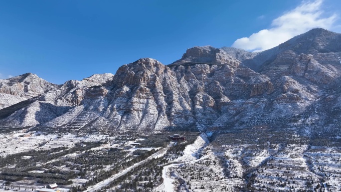 北岳恒山冬季雪景航拍