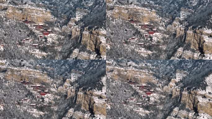 北岳恒山冬季雪景航拍