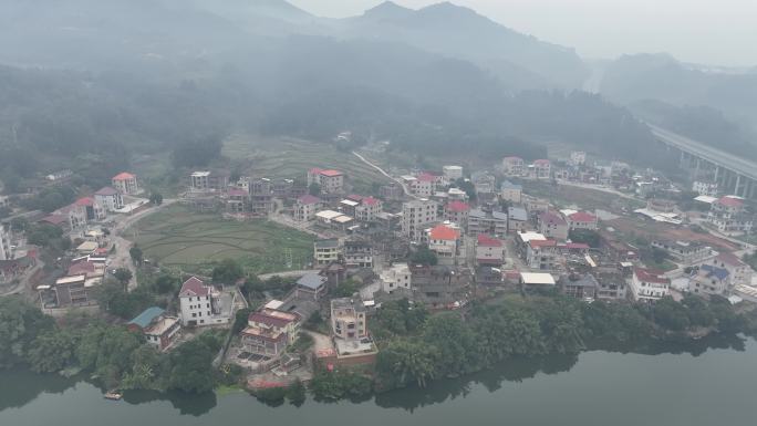 雨后农村最美生态乡村振兴农村自然山水风景