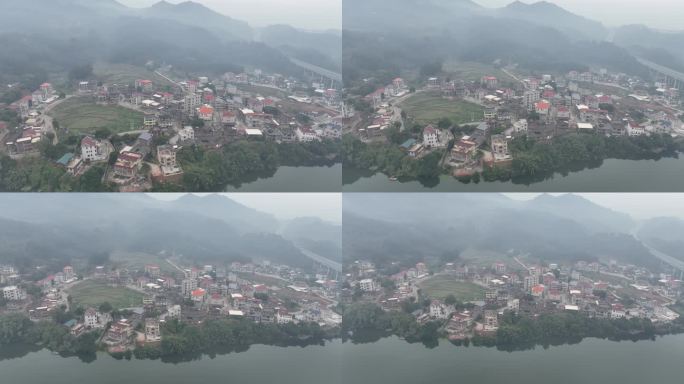 雨后农村最美生态乡村振兴农村自然山水风景