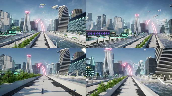 元宇宙未来城市建筑虚拟世界