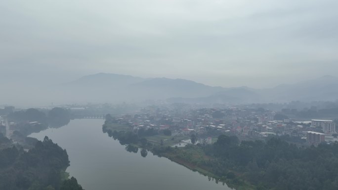 雨后农村最美生态乡村振兴农村自然山水风景