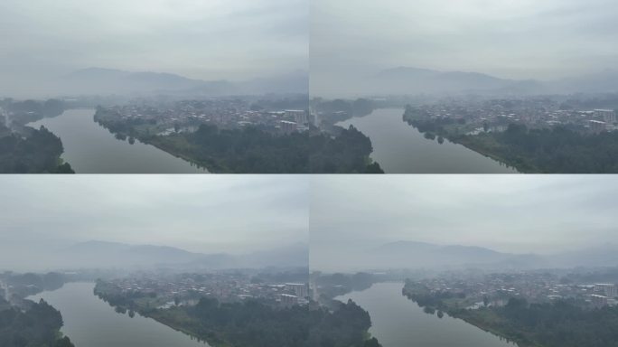 雨后农村最美生态乡村振兴农村自然山水风景