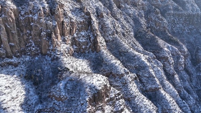 北岳恒山冬季雪景航拍