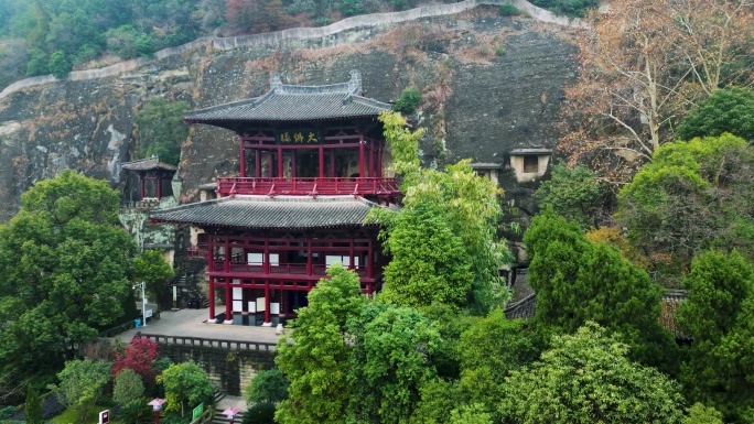 广元皇泽寺景区航拍风景