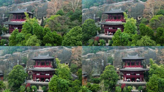 广元皇泽寺景区航拍风景