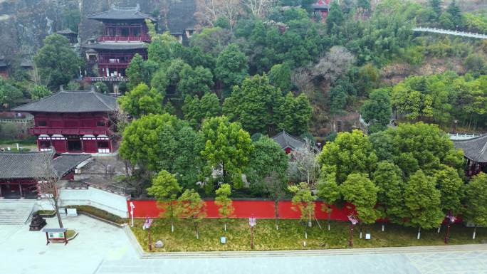 广元皇泽寺景区航拍风景