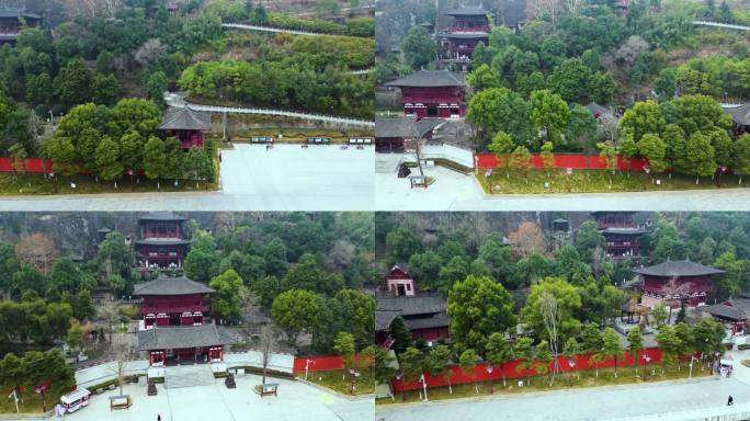 广元皇泽寺景区航拍风景