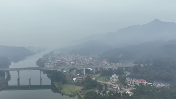 雨后农村最美生态乡村振兴农村自然山水风景