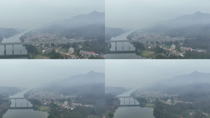 雨后农村最美生态乡村振兴农村自然山水风景