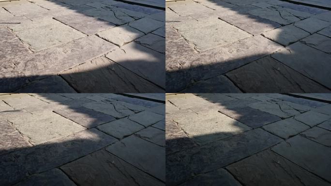 沧桑岁月石板院坝阳光影子延时视频素材