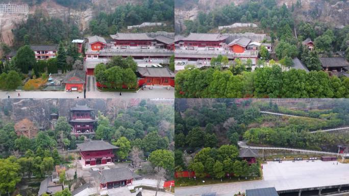 广元皇泽寺景区航拍风景