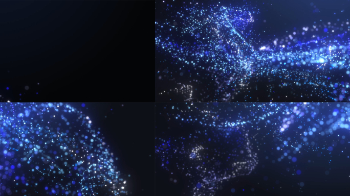 蓝色紫色粒子海浪波浪pr背景模板