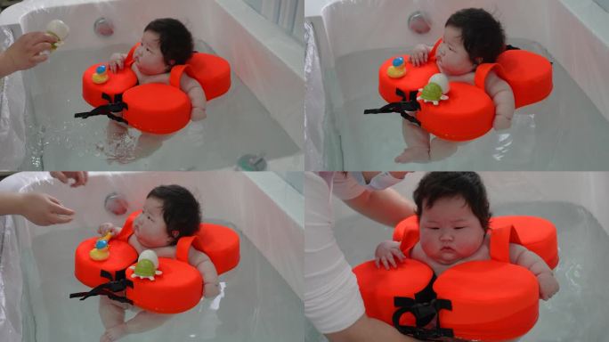 婴儿玩水洗澡游泳