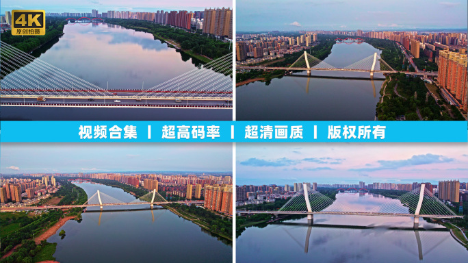 中国辽宁沈阳浑河富民桥城市风景