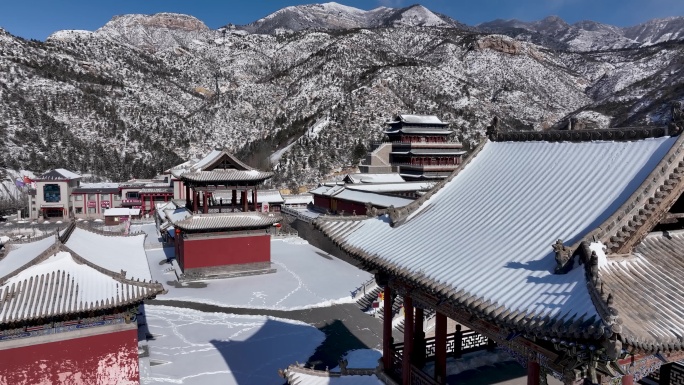 北岳恒山冬季雪景航拍