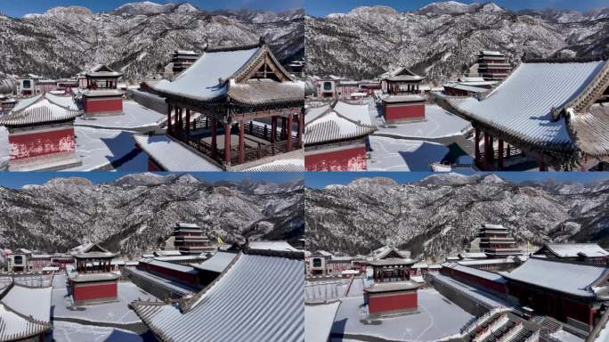 北岳恒山冬季雪景航拍