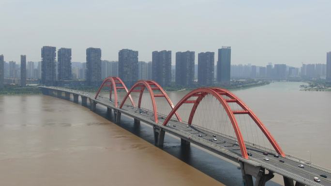 湖南长沙福元路大桥航拍 (2)