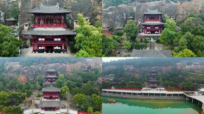 广元皇泽寺景区航拍风景