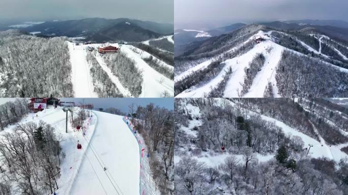 【4K】长白山滑雪场航拍空镜