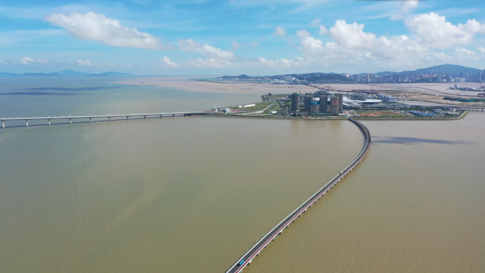 珠海港珠澳大桥景观高清航拍