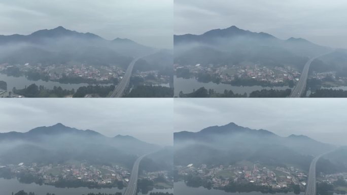 雨后农村最美生态乡村振兴农村自然山水风景