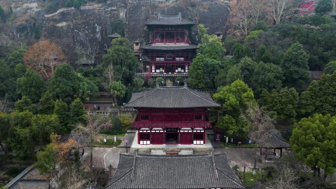 广元皇泽寺景区航拍风景