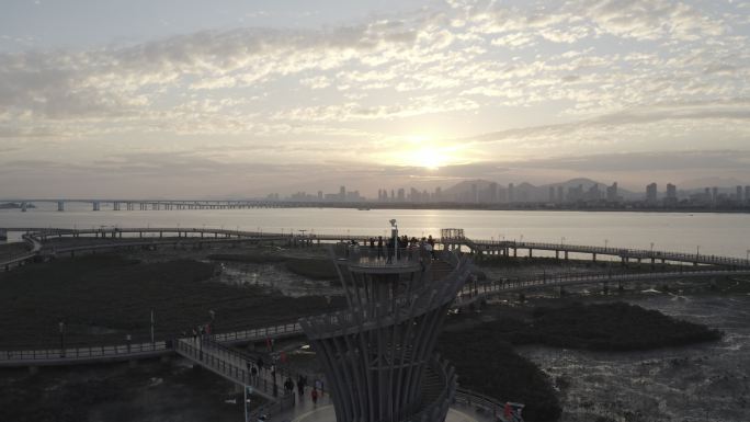 厦门 翔安 下潭尾湿地公园 日落 夕阳