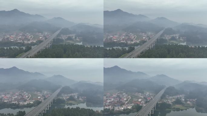 雨后农村最美生态乡村振兴农村自然山水风景