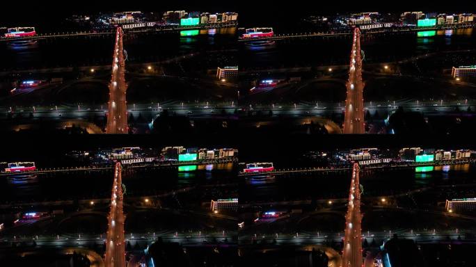 拉萨路灯 大桥夜景 拉萨河滨路 拉萨河