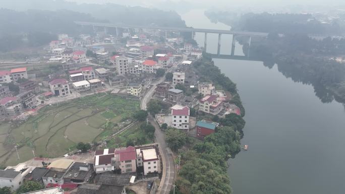 雨后农村最美生态乡村振兴农村自然山水风景