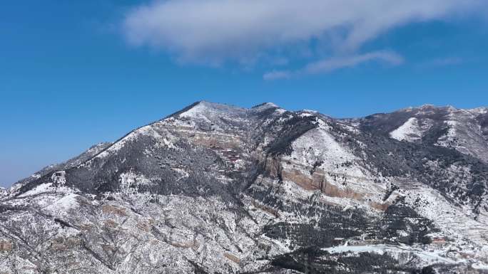 北岳恒山冬季雪景航拍