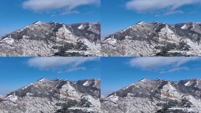 北岳恒山冬季雪景航拍