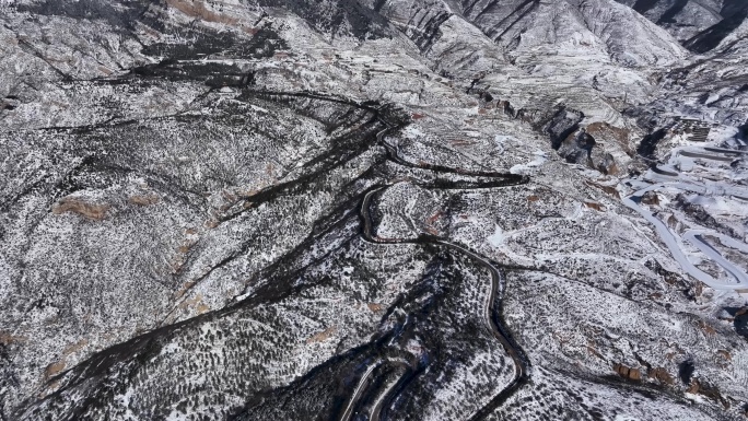 北岳恒山冬季雪景航拍