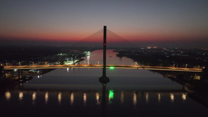 4K原素材-航拍上海黄浦江闵浦三桥