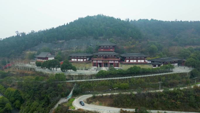 广元皇泽寺景区航拍风景