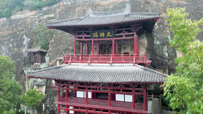 广元皇泽寺景区航拍风景