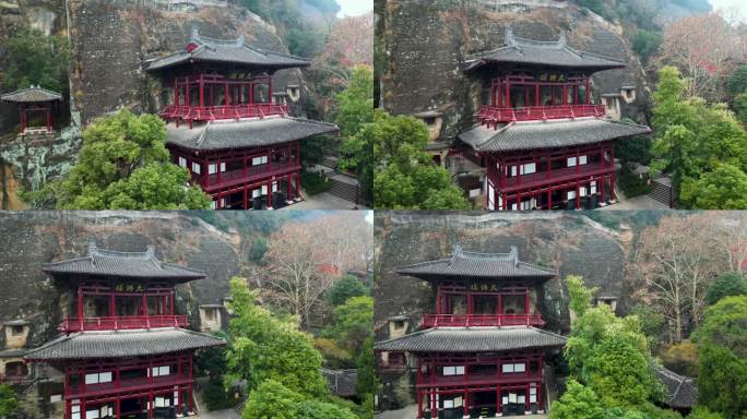 广元皇泽寺景区航拍风景