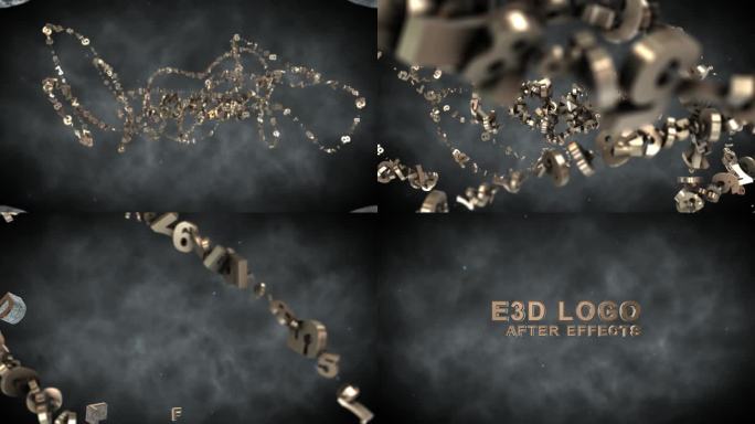 3D链条缠绕立体LOGO标题Ae模板