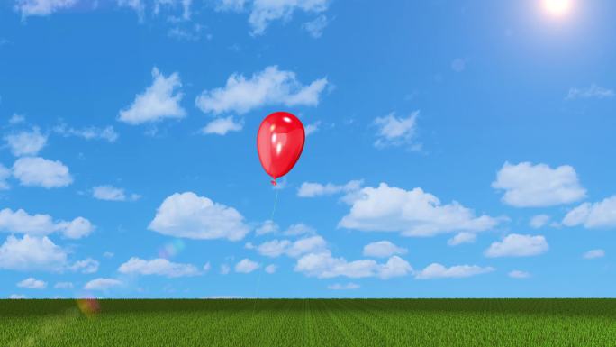 气球放飞梦想飞向蓝天