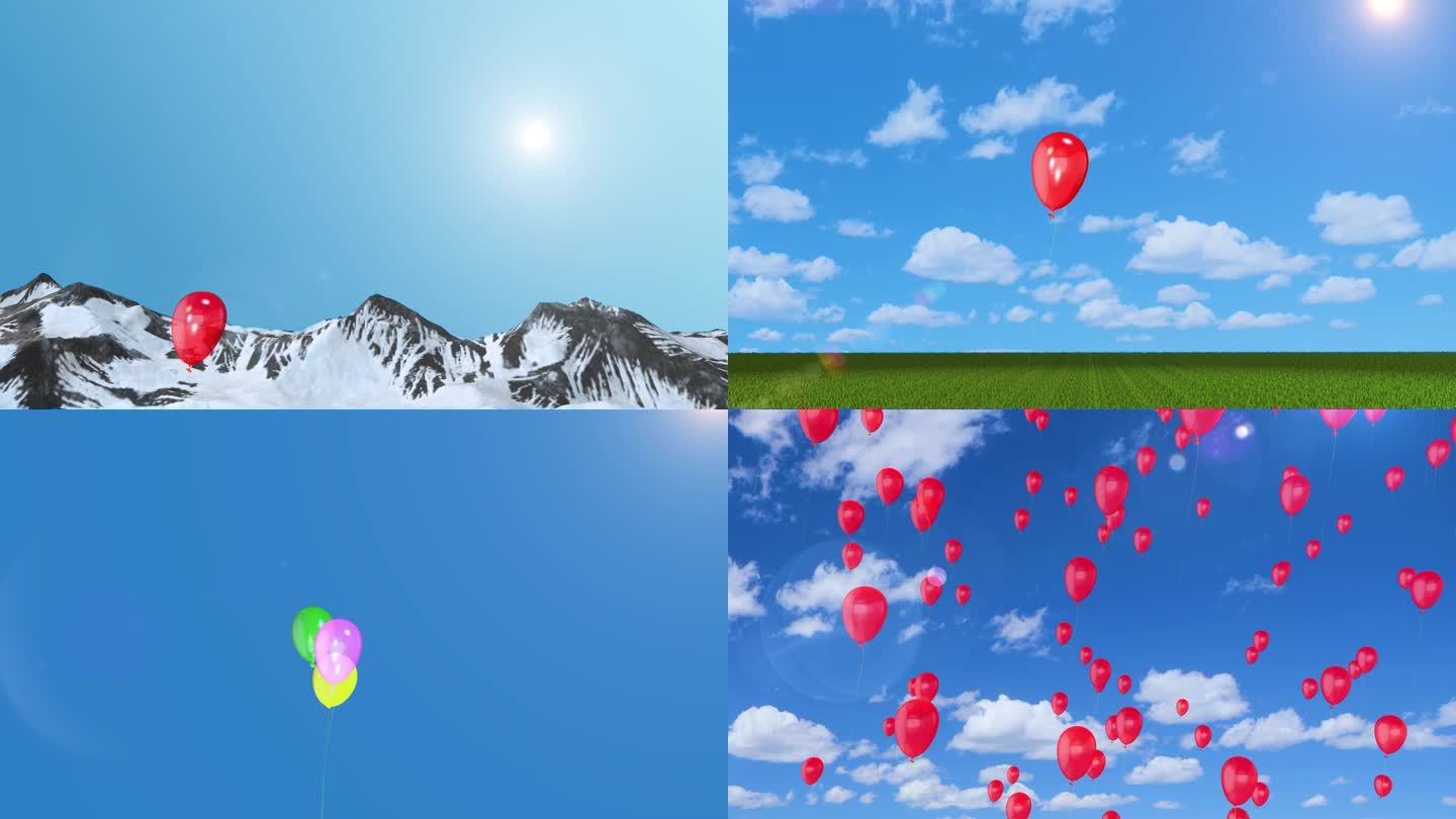 气球放飞梦想飞向蓝天