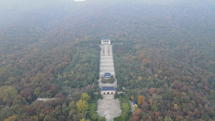 江苏南京中山陵秋色航拍