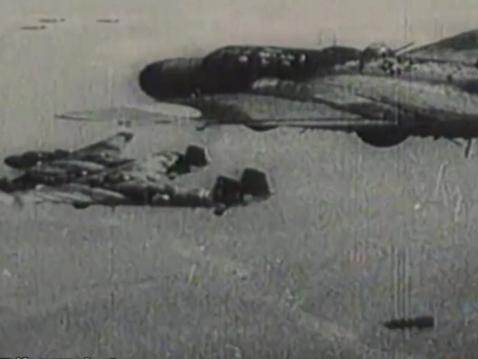 飞机轰炸战争历史资料素材