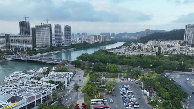 0336航拍三亚海天盛筵游艇港码头全景