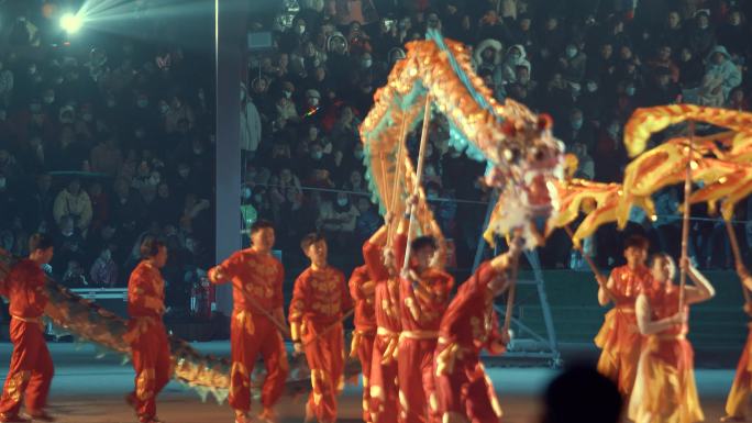 舞龙舞凤中国非遗文化传统-龙凤