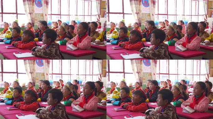 藏族小学生  扶贫 支教 西部地区学校