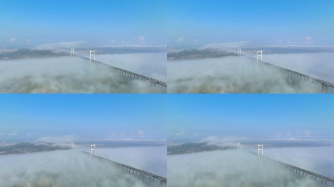 虎门大桥云海平流雾航拍延时