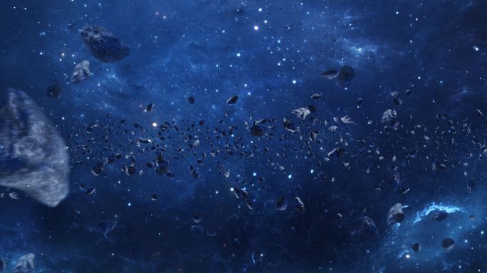 4K宽屏陨石粒子穿梭星云背景